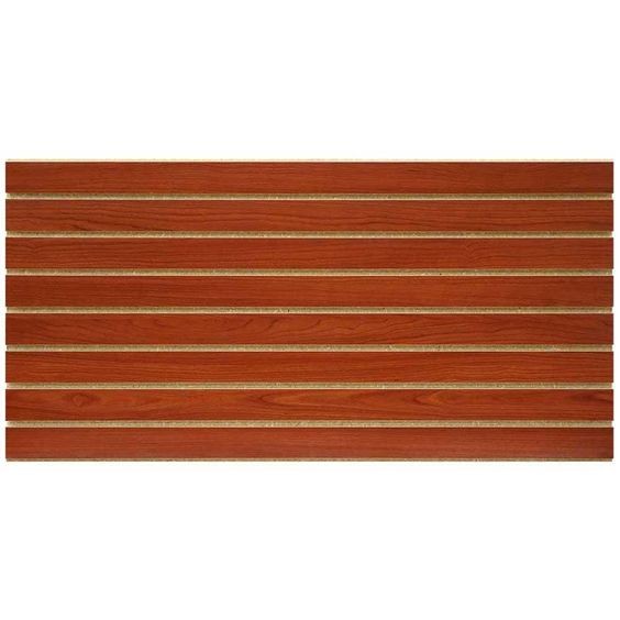 Practical Indoor Melamine Slatwall Panel , Fireproof Grooved Wooden Acoustic Panels