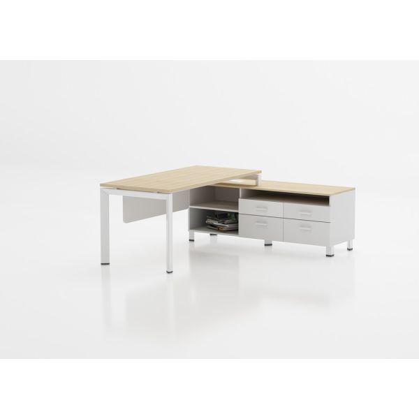 Wooden Manager Office Table / L Shaped Executive Office Desk Furniture