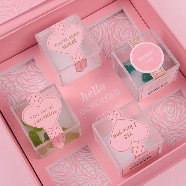 Magnetic Cube Acrylic Candy Chocolate Box Eva Insert With Compartment