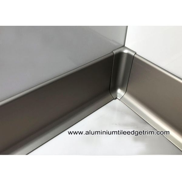 Modern Euro 60mm / 80mm / 100mm Aluminium Skirting Board For Home / Hotel
