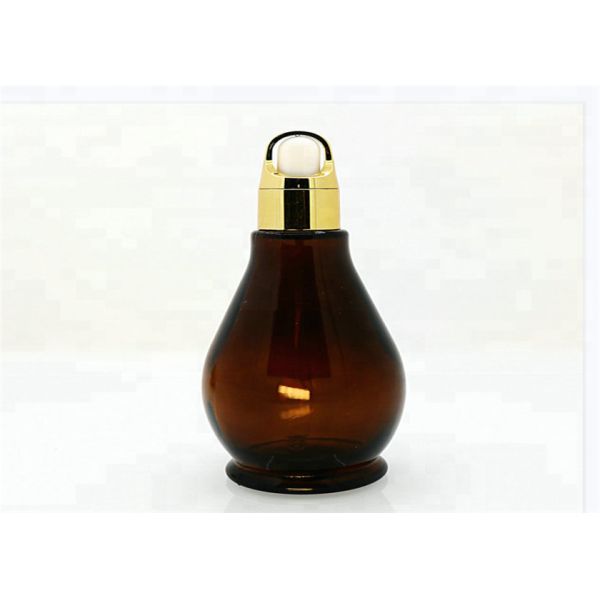 50ml Custom Label Mini Dropper Bottles , Gourd Shape Refillable Glass Jar With Dropper