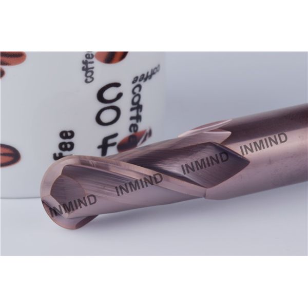 HRC50 Extra Long 2 Flut Ball Nose End Mill with AlTiN Coating Surface