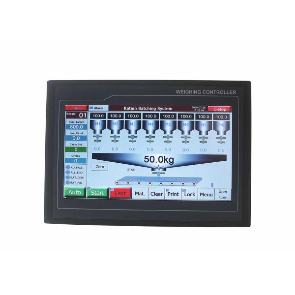 Single Scale HMI Ration Batching Weighing Controller For Concrete Batching Machine