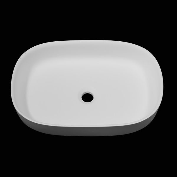 Europe Modern Oval Wash Basin Artificial Stone Bathroom Sink / Counter Top Wash Basin