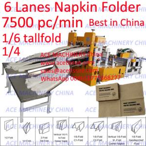 Cheap 6 Lanes Automatic Tissue Paper Napkin Making Machine Price 7000 Sheet/Min for sale