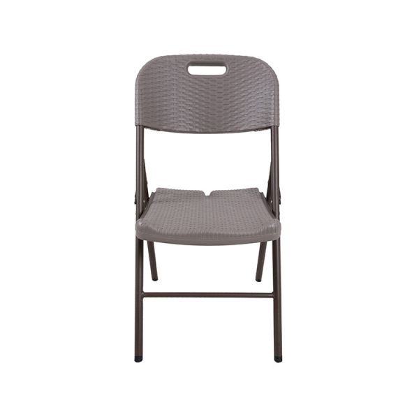 Rustproof Rattan Plastic Fold Up Chairs Powder Coated Steel 5.0cm Thickness
