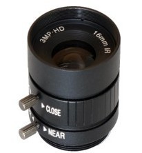 12mm Manual Iris Control lens, 3.0 Megapixel, 4/6/8/12/16/25mm available