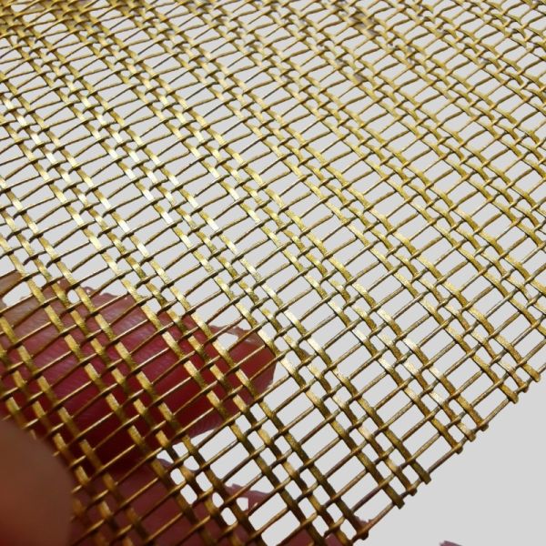 Color Plated Laminated Glass Metal Mesh Fabric 0.4mmx0.2mm Wire Diameter