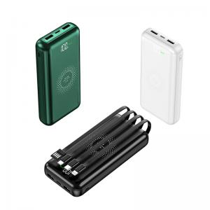 Cheap 4 Cable With One Body Plastic Power Bank Lithium Battery Superspeed for sale