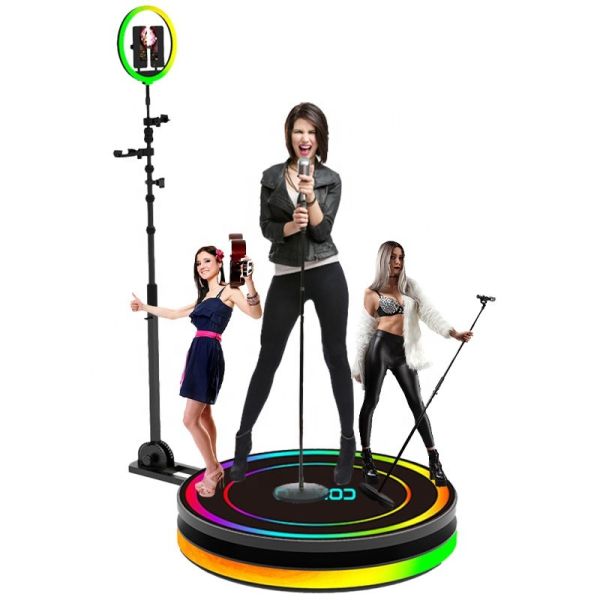 Ring Light LED 360 Photo Booth Slow Motion Rotating For Tiktok Live Stream