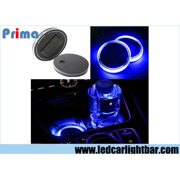 Solar Energy Car Truck Cup Holder Bottom Pad LED Light Cover Mouldings Trim
