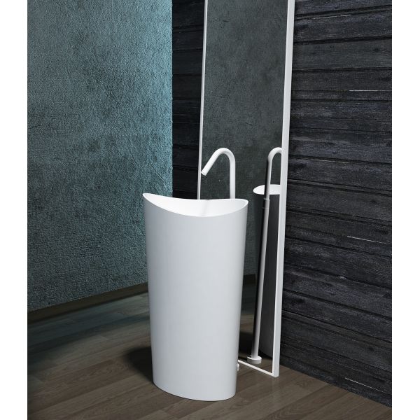 Unique Shape Freestanding Bathroom Basin Stand Alone Vanity Unit