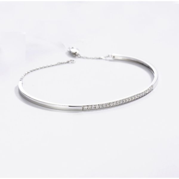 The Night & Day 18K Gold Diamond Bangle 0.23ct Extension Chain Contrast Color Series