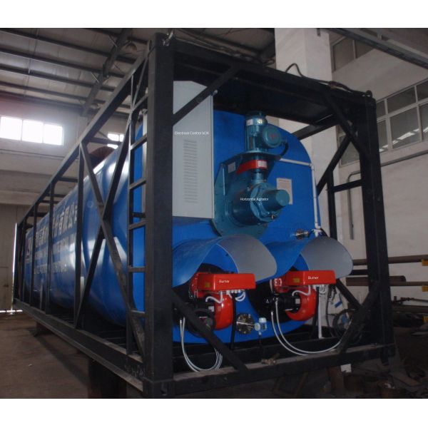 Rubber Modified Asphalt Heating Tank Container With 15kw Horizontal Agitator