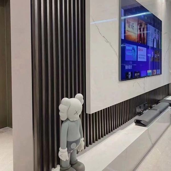 Wooden Grain Indoor Flute PVC Interior WPC Wall Panel For Decoration