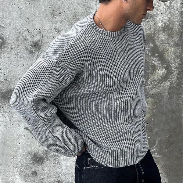 Custom Autumn Winter Casual Crew Neck Long Sleeve Designer Sweater Mens Pullover High Quality Knit Streetwear Men Sweater