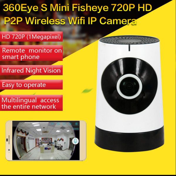 EC5 720P Fisheye Panorama WIFI P2P IP Camera IR Night Vision CCTV DVR Wireless