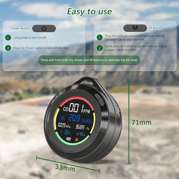 Electronic Mini Pocket Portable Carbon Monoxide Tester detector Gas Analyzer