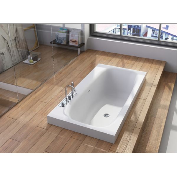 Solid Surface  Embedded Bathtub Non Porous Stain Resistant