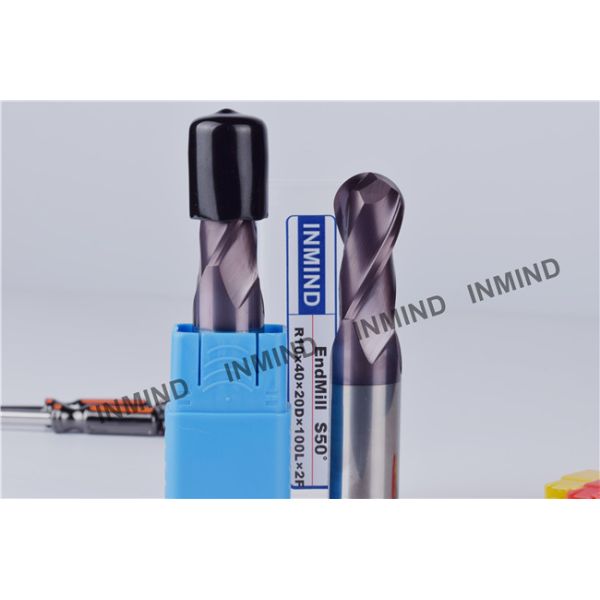 HRC55 End Mill Cutting Tools , Standard Carbide End Mill Cutter 100 mm Length