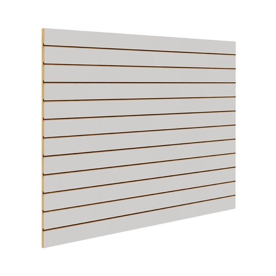 Flameproof White Melamine Slatwall Panels Sound Absorption Harmless