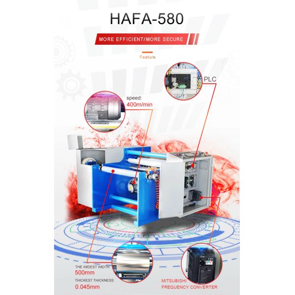 Wood Packaging Material Semi-automatic Aluminum Foil Rewinding Machine with Long and 380V