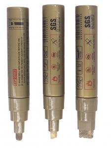 China Chisel Tip oil based paint marker pen valve-action multichem ink Gold color marker on sale
