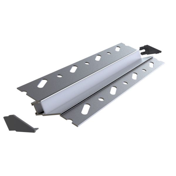 Embedded Drywall Gypsum LED Plaster In Profile 77*20mm Frameless Tape Light Channel