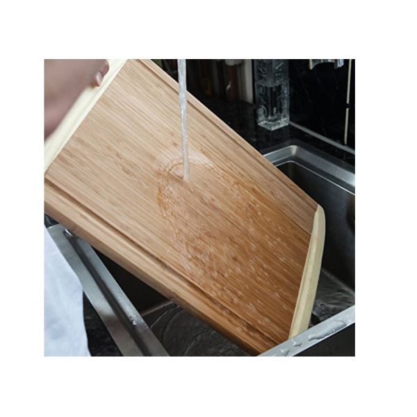 Bamboo 3 Piece Cutting Board Antimicrobial , Large Wooden Chopping Block