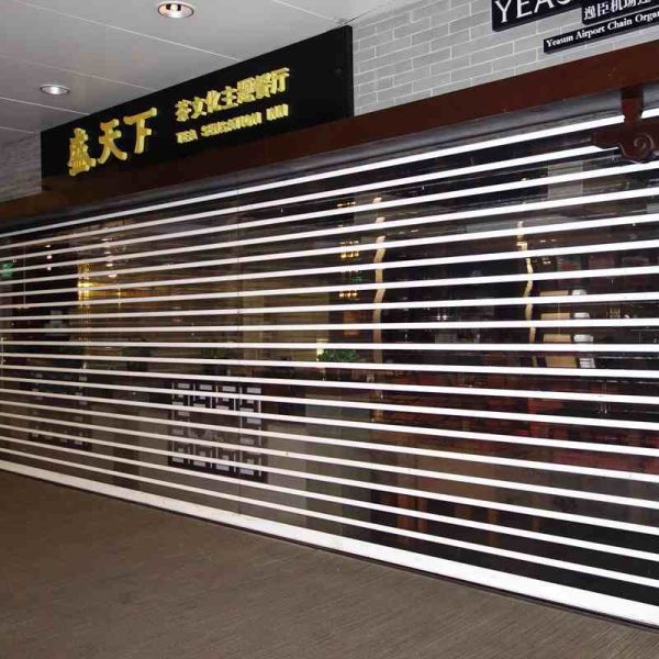 PC100 Motorized Transparent Roller Shutter Door 2mm Thickness