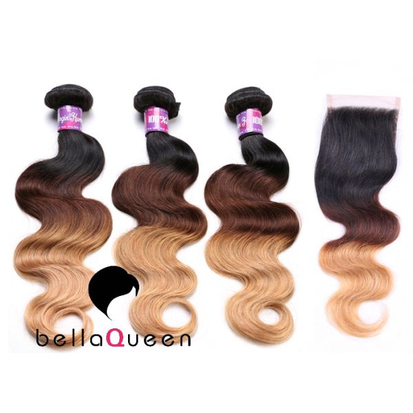 Brazilian Lace Closure Natural Black Body Wave Human Hair , 8 - 18 Length