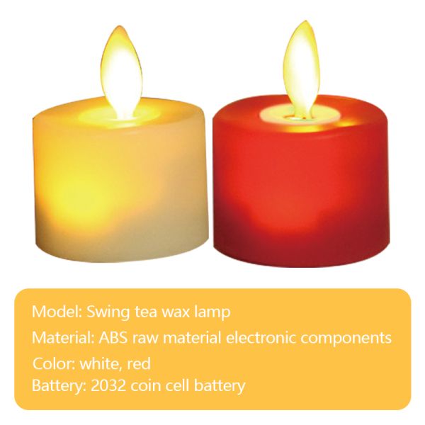 Unscented Battery Tea Candles Smokeless Electronic Tea Light Candles White/ Yellow / Red