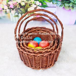 Cheap wicker food basket with handle picnic basket 3 size for sale