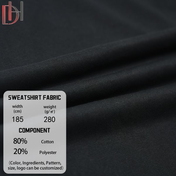 280GSM Lightweight Hoodie Fabric 80% Cotton 20% Polyester Woolen Fabric