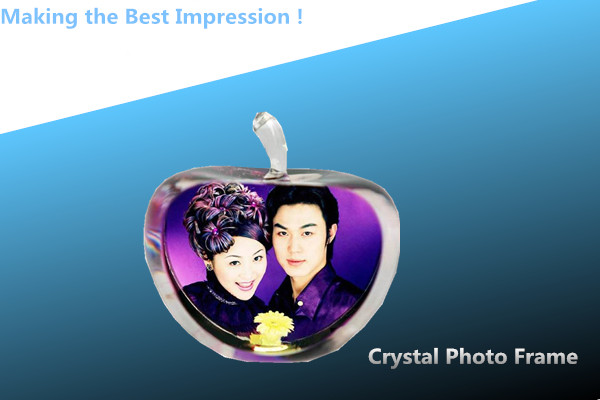 3D LASER ENGRAVING/crystal photo frame/acrylic photo frame/PHOTO FRAME/APPLE ACRYLIC FRAME