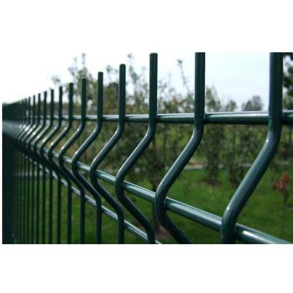 Stainless 3D Welded Wire Fence Green Powder Coated Fencing