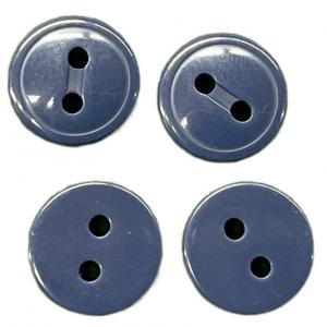 China Groove In The Middle Two Hole Flat Back Plastic Resin Buttons 16L Navy Blue Color For Sewing on sale