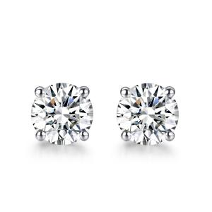 Cheap 18k Gold Moissanite Diamond Stud Earrings White Gold Support Customization for sale