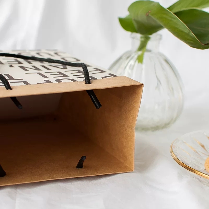 Kraft Paper Shopping Bag with Rope Handle for Retail Packaging