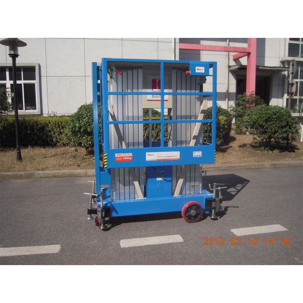 8m Hydraulic Scissor Working Platform Double Mast For Window Cleaning