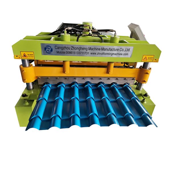 High Speed Glazed Step Tile Sheet Roofing Roll Forming Making Machine Metcoppo Steptiles Wall Panel Machine Construction