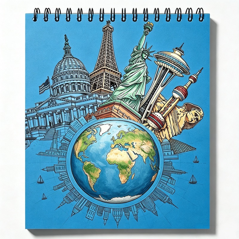Custom Illustrated Travel Coloring Book Perforated Tear‑Out Pages