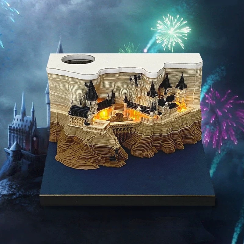Tear-Away 3D Paper Carving Art Calendar With LED Lights For Desk Decor