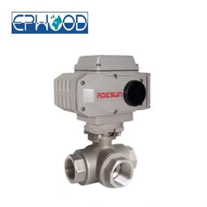 Cheap 1000psi  Electric Actuated Ball Valve 3 Way With Anti - Blow Out Stem for sale