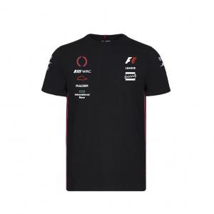 China Custom Embroidered Plus Size Men'S Clothing Black Racing T Shirts for Sports and Games on sale