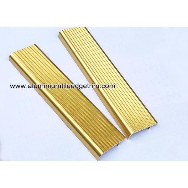 Embedding Aluminum Stair Edge / Edging  With  Shiny Golden 45mm x 15mm