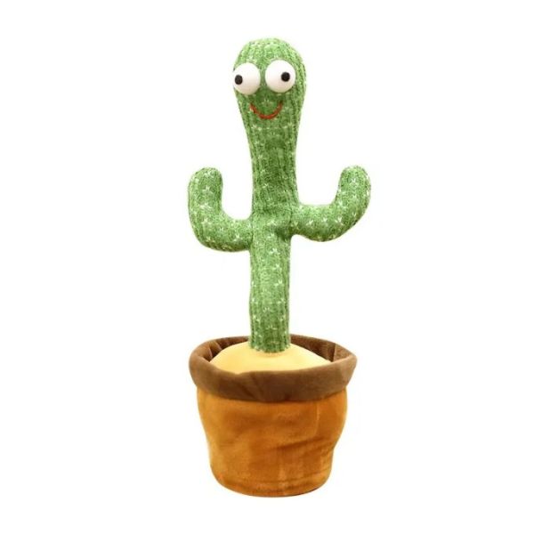 Hot USB Charging Cute Dancing Flower Pot Plush Cactus Doll Electronic Twist Sing Swing Stuffed Plush Toy Talking Cactus