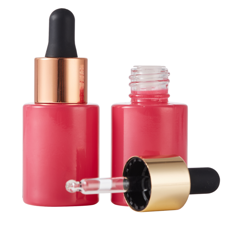 Cylinder Customized Color Mini Glass Dropper Bottles , Empty Essential Oil Bottle