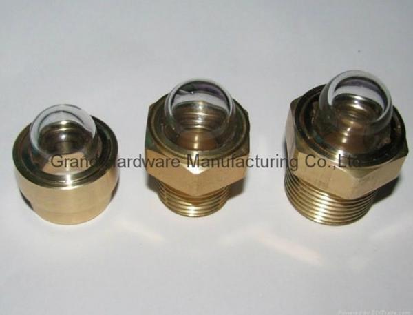 NPT pipe threads 3/8 inch brass circular oil sites oil level sight gauges fluid indicators for gear box oil tank
