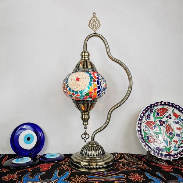 E14 Hand-inlaid glass mosaic bedroom living room decorative restaurant table light(WH-VTB-16)